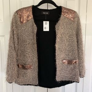 NWT Sequin & Tweed cardigan
